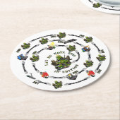 Dessous-de-verre Rond En Papier Dessous de verre LAN de Noël 10e édition (Incliné)