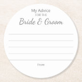 Dessous-de-verre Rond En Papier Dessous de verre mariages (Devant)