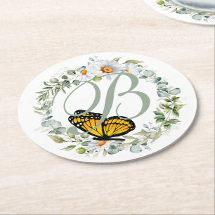 Dessous-de-verre Rond En Papier Dessous de verre Monarch Monogram