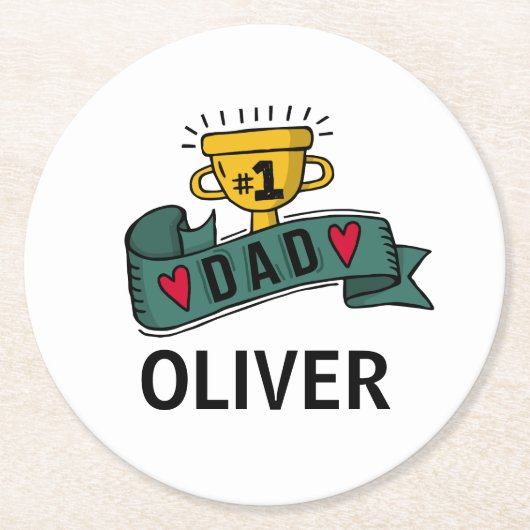 Dessous-de-verre Rond En Papier Dessous de verre nommés faits sur commande (Devant)