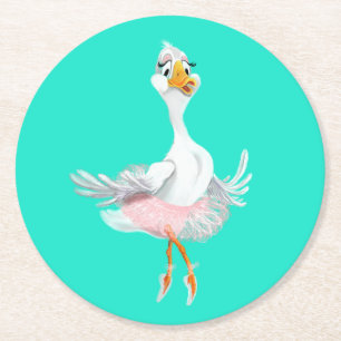 Dessous-de-verre Rond En Papier Dessous de verre papier amusant Ballerina Canard -