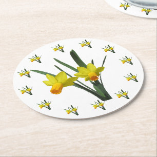 Dessous-de-verre Rond En Papier Dessous de verre papier - Blossoms des jonquilles