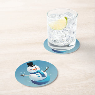 Dessous-de-verre Rond En Papier Dessous de verre papier d'illustration de bonhomme