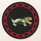 Dessous-de-verre Rond En Papier Dessous de verre papier - Dragon et Chaîne rouge (Devant)