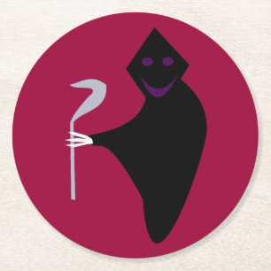 Dessous-de-verre Rond En Papier Dessous de verre papier Halloween faucheuse
