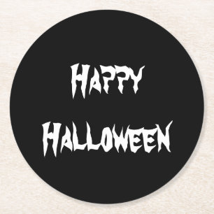 Dessous-de-verre Rond En Papier Dessous de verre papier Halloween noir et blanc