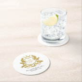 Dessous-de-verre Rond En Papier Dessous de verre papier Mariage classique Faux Gol (En situation)