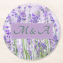 Dessous-de-verre Rond En Papier Dessous de verre papier rond Mariage Lavender Fiel