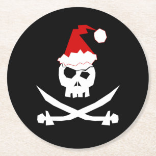 Dessous-de-verre Rond En Papier Dessous de verre papier rond Pirate Père Noël