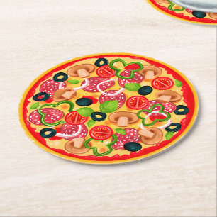 Dessous-de-verre Rond En Papier Dessous de verre papier rond Pizza
