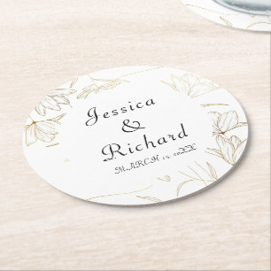 Dessous-de-verre Rond En Papier Dessous de verre papier rond Plaques papier Mariag