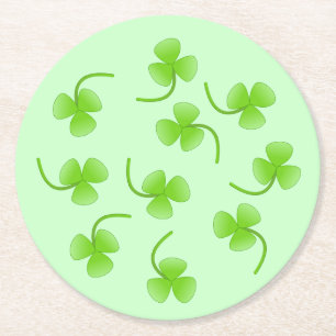 Dessous-de-verre Rond En Papier Dessous de verre papier Shamrock de la Saint-Patri