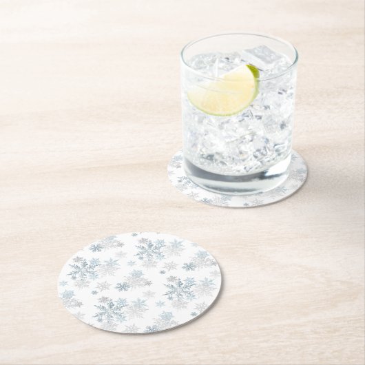 Dessous-de-verre Rond En Papier Dessous de verre papier Snowflake Winter Wonderlan (En situation)