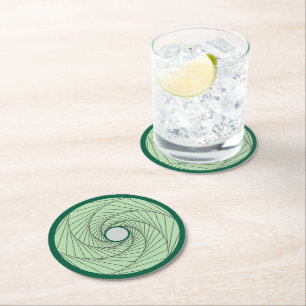 Dessous-de-verre Rond En Papier Dessous de verre papier - Spirale d'illusion optiq