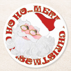 Dessous-de-verre Rond En Papier DESSOUS DE VERRE père Noël Face Circle ROUND PARTY