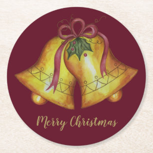 Dessous-de-verre Rond En Papier Dessous de verre pour boisson de fête de Noël aux