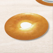 Dessous-de-verre Rond En Papier Dessous de verre rond de Bagel clair (Incliné)