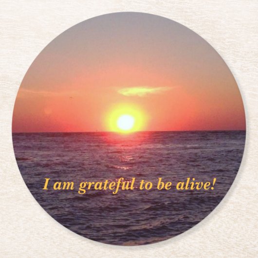 Dessous-de-verre Rond En Papier Dessous de verre ronds de lever de soleil (Devant)