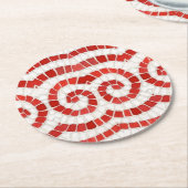 Dessous-de-verre Rond En Papier DESSOUS DE VERRE ronds ROUGES IONIC MOSAIC (Incliné)