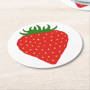 Dessous-de-verre Rond En Papier Dessous de verre simples de fraises