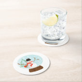 Dessous-de-verre Rond En Papier Dessous de verre Snowman (En situation)