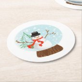 Dessous-de-verre Rond En Papier Dessous de verre Snowman (Incliné)