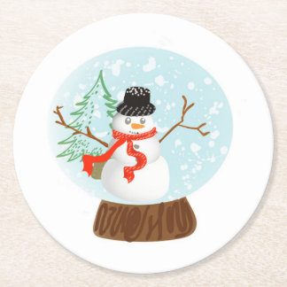 Dessous-de-verre Rond En Papier Dessous de verre Snowman