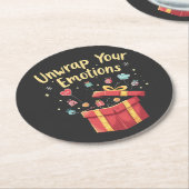 Dessous-de-verre Rond En Papier Dévoilez vos émotions Noël Santé mentale Noël Noël (Incliné)