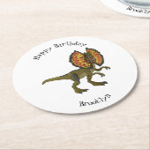 Dessous-de-verre Rond En Papier Dilophosaurus dessin animé (Incliné)