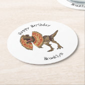 Dessous-de-verre Rond En Papier Dilophosaurus dessin animé (Incliné)