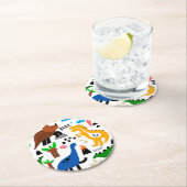 Dessous-de-verre Rond En Papier Dinosaures motif transparent (En situation)