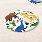 Dessous-de-verre Rond En Papier Dinosaures motif transparent (Incliné)