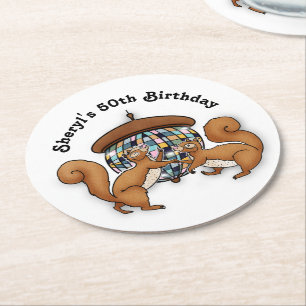 Dessous-de-verre Rond En Papier Disco Squirrels Party