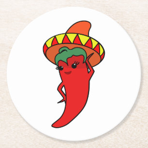 Dessous-de-verre Rond En Papier Divine Pepper Kawaii Chaude