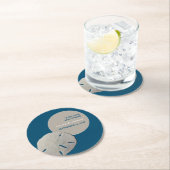 Dessous-de-verre Rond En Papier Dollar de sable, Mariage Ocean Blue Beach (En situation)