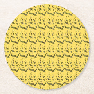 Dessous-de-verre Rond En Papier dollar or