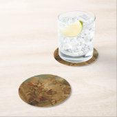 Dessous-de-verre Rond En Papier Don Quixote Guided by Folly, 18th century tapestry (En situation)