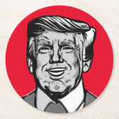 DESSOUS-DE-VERRE ROND EN PAPIER DONALD TRUMP (Devant)