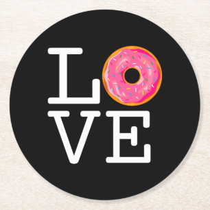 Dessous-de-verre Rond En Papier Donut Love