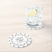 Dessous-de-verre Rond En Papier Doodle Hearts Frame Script Wedding (En situation)