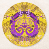 Dessous-de-verre Rond En Papier Dragon Damask (Devant)