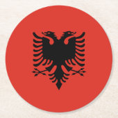 Dessous-de-verre Rond En Papier Drapeau albanais (Devant)