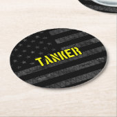 Dessous-de-verre Rond En Papier Drapeau américain tamisé (Incliné)