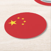 Dessous-de-verre Rond En Papier Drapeau chinois (Incliné)