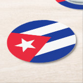 Dessous-de-verre Rond En Papier Drapeau Cuba (Incliné)