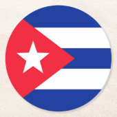 Dessous-de-verre Rond En Papier Drapeau Cuba (Devant)