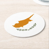 Dessous-de-verre Rond En Papier Drapeau de Chypre (Incliné)