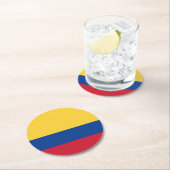 Dessous-de-verre Rond En Papier Drapeau de Colombie (En situation)