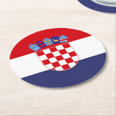 Dessous-de-verre Rond En Papier Drapeau de Croatie (Incliné)