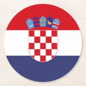 Dessous-de-verre Rond En Papier Drapeau de Croatie (Devant)